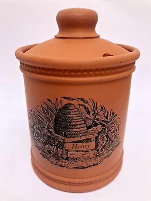 Buy Vintage FULHAM POTTERY, 5'' Terracotta Lidded Honey Pot Jar VGC • 5.99£