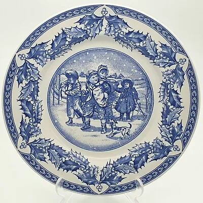 Buy Spode Victorian Children Plate Collection 2nd Issue Gathering Kindling Blue VGC • 19.95£