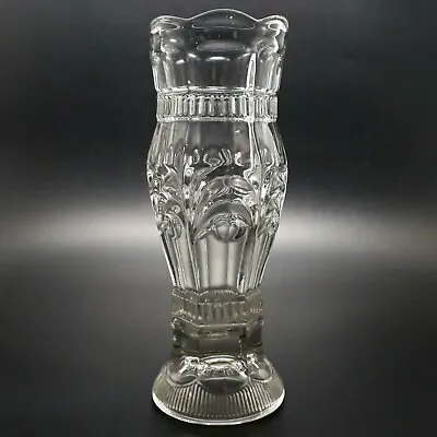 Buy Vintage Pressed Glass Made In Czechoslovakia Vase Decorative MCM Homeware Clear • 12.95£