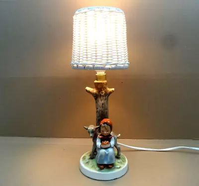 Buy Goebel Hummel  Good Friends  Figurine Lamp With Shade Girl With Lamb Under Tree • 55£