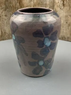 Buy Conwy Studio Pottery Vase Carol Wynne Morris. Spongeware Purple 12.5cm • 7.50£