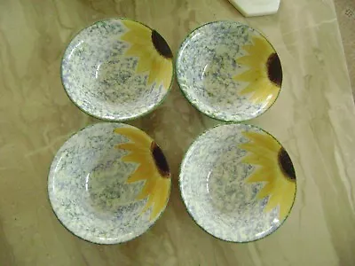 Buy Poole Pottery Sunflower Vincent Cereal Fruit Bowls X4 • 36£