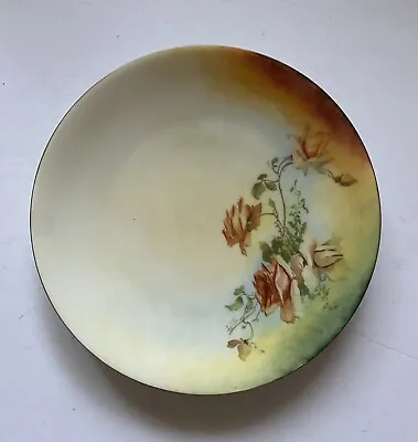 Buy T & V Limoges Caines Studio Hand Painted Roses Ombré Colors 8.5” Plate Vintage • 23.15£