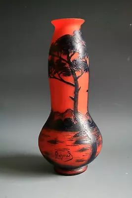 Buy Antique Art Nouveau Loetz Acid Etched Cameo Glass Vase , Signed Richard • 249£