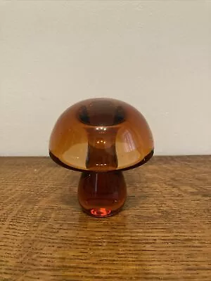 Buy Rare Vintage Amber Orange Glass Mushroom Paperweight Wedgewood England • 9.99£