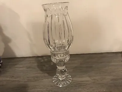 Buy Vintage Heavy Cut Glass Candle Holder With Removeable Hurricane • 12.29£