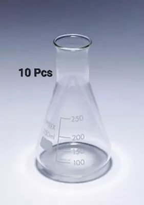 Buy 10 Pcs Pyrex™ 250ml Borosilicate Glass Narrow Neck Erlenmeyer Flask • 79£