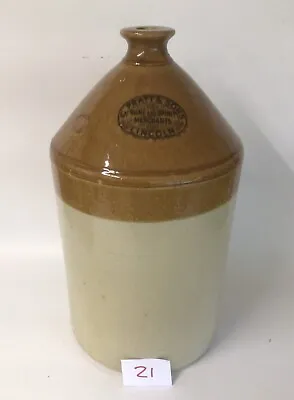 Buy Antique/Vintage Salt Glazed Flagon Stoneware Jar, C PRATT & SONS, LINCON. 21 • 19£
