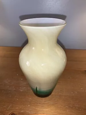 Buy Caithness Bud Vase 6 In’s Lemon Cream And Green VGC 1970’s Thick Base • 14.99£