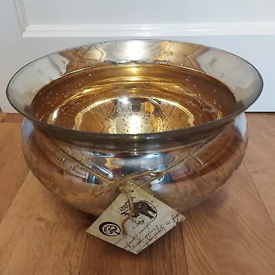 Buy Next.large 28 Cm Silver Hand Painted Mottled Glass Fruit Bowl • 24£