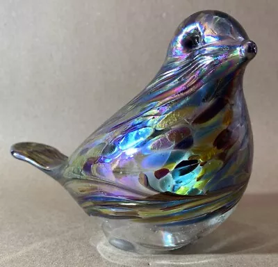 Buy Vintage Hollow Iridescent Art Glass Bird Ornament • 14£