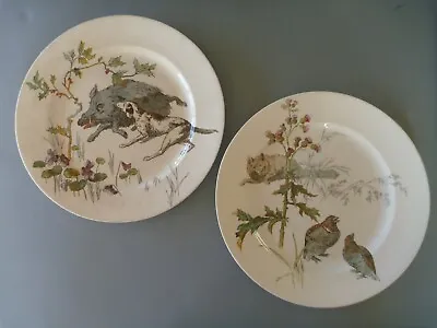 Buy Antique Doulton Burslem Hunting Scene Cabinet Dinner Plates 10.5  Or 26.5 Cm • 45£