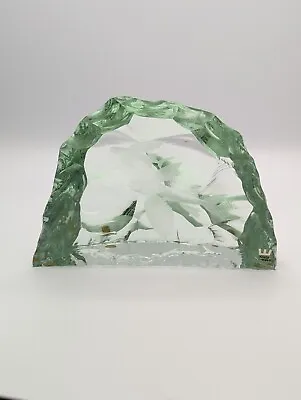 Buy ✨ Kosta Boda Sweden Art Glass Glacier Iceberg Flying Fish Sculpture Paperweight • 192.12£
