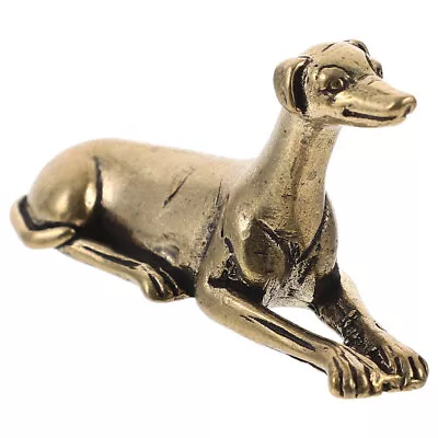 Buy Authentic Chinese Fengshui Dog Ornament - Desktop Brass Sitting Dog Statue • 6.99£
