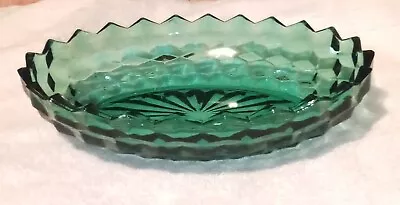 Buy 1 Vintage Indiana Glass WHITEHALL Teal Green By Colony Oval Bowl • 12.91£