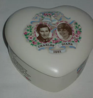 Buy  Collectable Vintage Princess Diana And Prince Charles  Ceramic Trinket Box • 4.50£