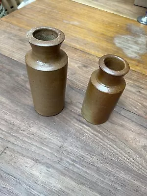Buy Antique Brown Stoneware Vase Old Saltware Bottles • 18£