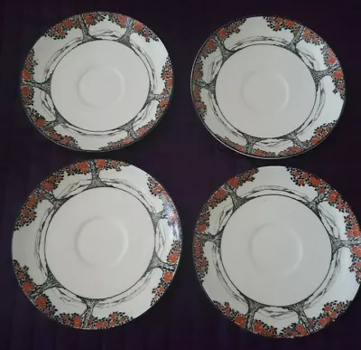 Buy CROWN DUCAL ORANGE TREE SMALL SAUCERS 4. Good Condition But With Crazing  • 25£