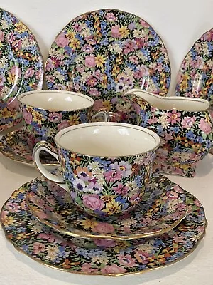Buy Vintage Royal Winton Balmoral Chintz Tea Cups & Saucers, Plates & Milk Jug 18 • 69.99£