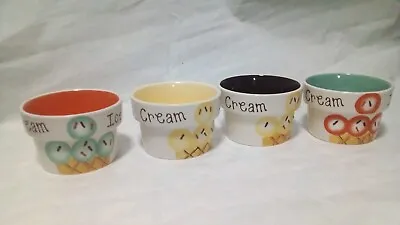 Buy STONEWARE ICE CREAM POTS X4 BY MARKS & SPENCERS ( Chocolate) • 17£