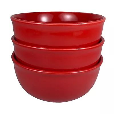 Buy Royal Norfolk Red Stoneware Bowls 6  Cereal Soup Dessert, Set Of 3. • 21.13£