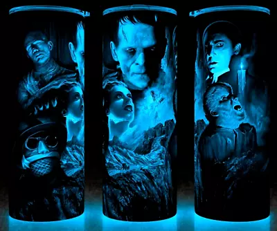 Buy Glow In The Dark Universal Monsters - Frankenstein - Wolf Man Cup Mug Tumbler • 22.13£