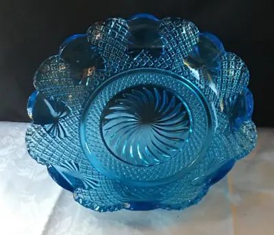 Buy Sowerby Blue Pressed Glass Bowl • 10.95£