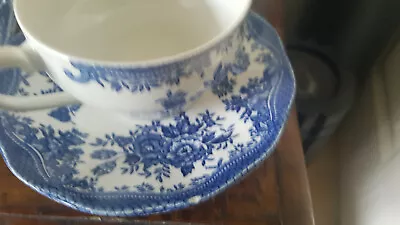Buy English Tableware By Unicorn - 8 Saucers 7 Cups Blue & White Floral Pattern • 25£