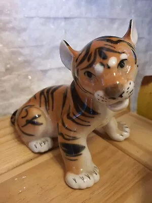 Buy Vintage Lomonosov Russian USSR Tiger Cub Porcelain China Figurine  • 15£