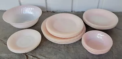 Buy Large Lot Vintage 1950’s Fire King Swirl Pink Plates Bowls Etc, EXCELLENT • 142.08£