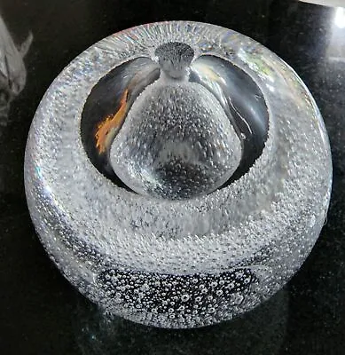 Buy MCM Abstract Art Glass Clear Bubbles Sphere Vase • 24£