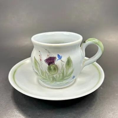Buy Thistle Ware Coffee Cup And Saucer By Buchan Portobello Scotland • 22.04£