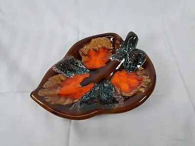 Buy Vallauris Leaf Shaped Serving  Platter Centerpiece -Vintage French Fat Lava Tray • 37.93£
