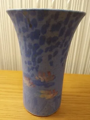 Buy Vintage Conwy Pottery Wales Lovely Blue Vase Spongeware 7 Inches High VGC • 10£