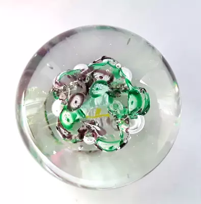 Buy Green And Maroon Scrambled Millefiori Glass Paperweight • 12.95£