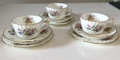Buy 3 X Vintage Minton Marlow Bone China Tea Cup, Saucer And Plate Trios • 17.50£