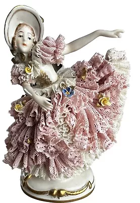 Buy Antique Capodimonte Lace Hand Paint Ballerina Dancer Figure Stamped 1873 READ • 172.95£