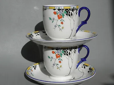 Buy Shelley China 11602 Leafy Branches Cup & Saucer X 2 (as Found) • 9.95£