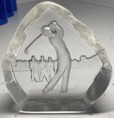 Buy NYBO Golfers Paperweight Swedish Crystal Art Glass Figurine • 9.99£