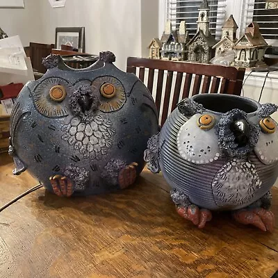 Buy Handmade Pottery/2-owls-funky-unable To Identify Potter • 85.35£
