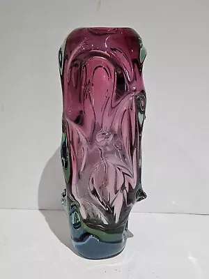 Buy Jan Beranek Skrdlovice Czech Glass Red Core Vase Pattern 5988 Circa 1959 • 150£