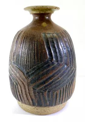 Buy VTG Pond Farm Don Lewis Pottery Vase Ceramic Pottery Tan Brown MED 8  DS66 • 144.44£