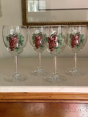 Buy Set 4 Royal Doulton Vintage Grape Wine Glasses Goblets • 34.14£