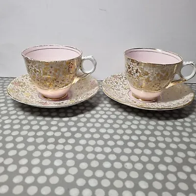 Buy Pair Of Royal Stafford Bone China Cup And Saucer. Pink & Gold Decoration • 8.51£