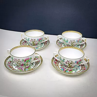 Buy 4 X THOMAS MORRIS Crown Chelsea China Teacup And Saucer Plate Sets • 10.39£