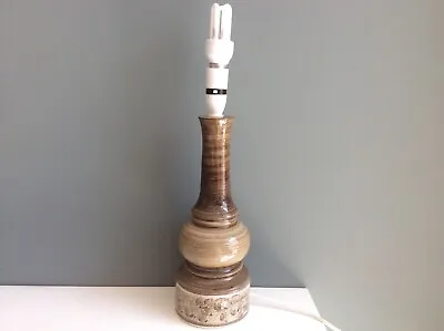 Buy Vintage Tall Jersey Pottery Ceramic Table Lamp Hand Painted In Brown- Working  • 12.99£