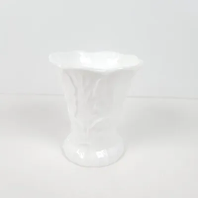 Buy Coalport Countryware Small Trumpet Vase White Embossed Leaves Bone China 10cm • 13.18£