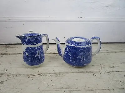 Buy George Jones Blue & White Abbey 1790 Coffee Pot & Tea Pot • 24.99£