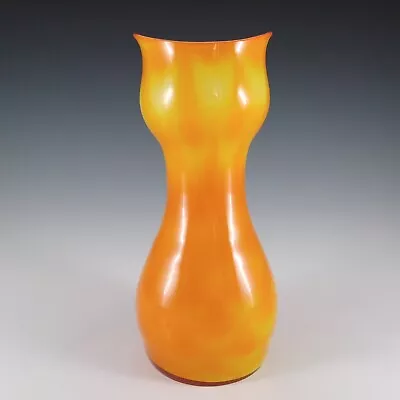 Buy Elme 1970's Scandinavian Orange Cased Glass Peacock Vase • 95£