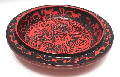 Buy MCM Raymor Pottery Italy Aldo Londi Bitossi Red And Black Bowl 10 1/4” • 62.34£
